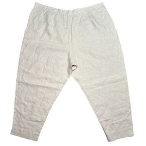 Kate Hill 100% Linen Wide-Leg High Waisted Pant Sz: 22w
